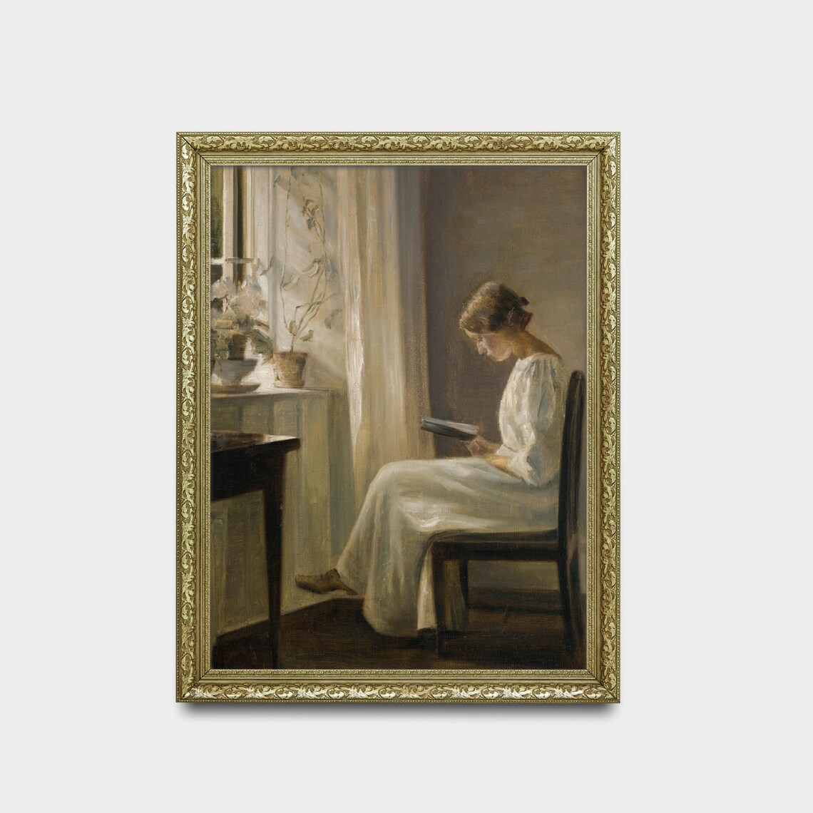 Woman Reading Book, Vintage Danish Interior Art Print - Image 2