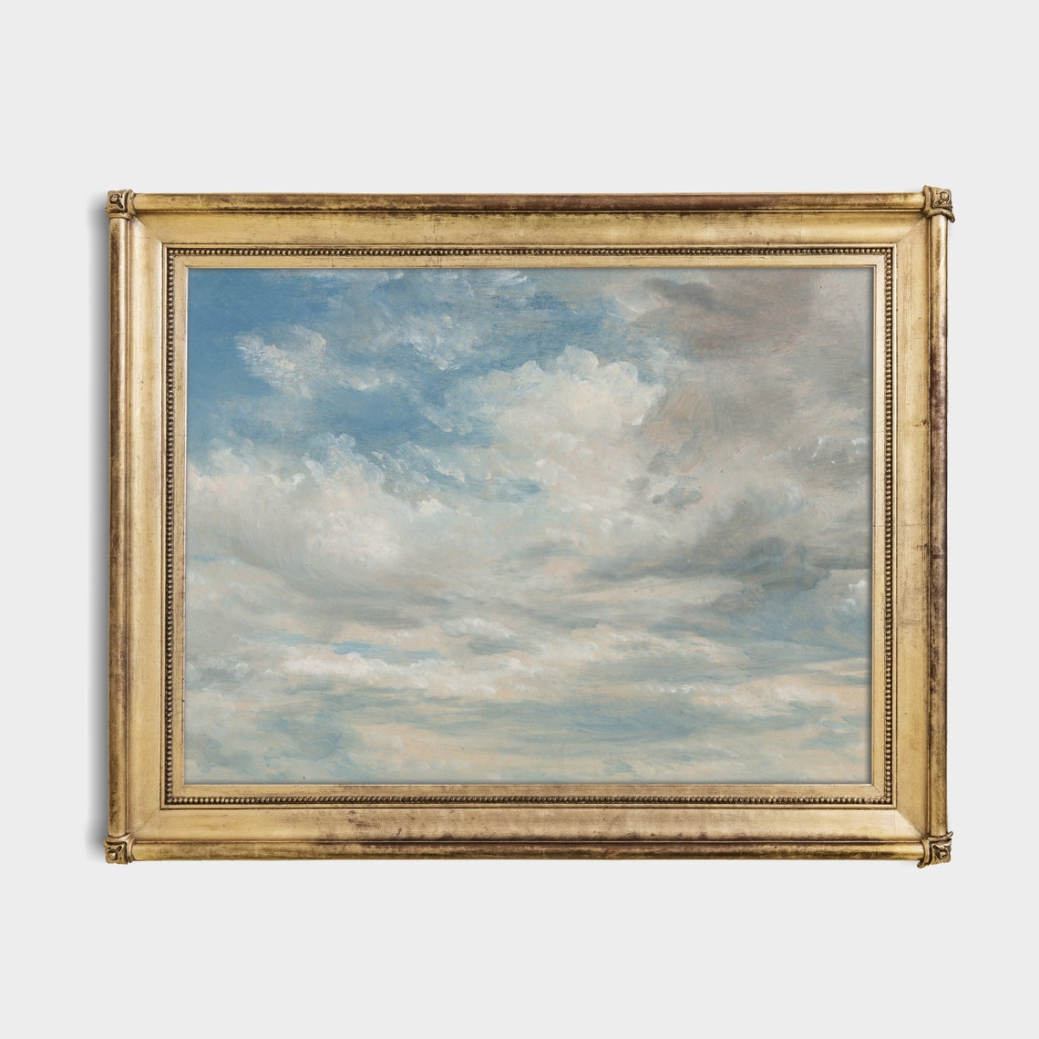 Antique Bright Billowing Clouds Against Blue Sky Study Poster - Image 2