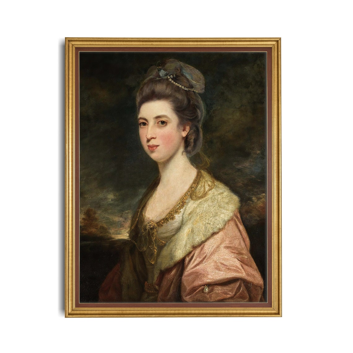Printed And Shipped Vintage Portrait Painting Antique Oil Painting Print Victorian Print Woman Portrait Art Mailed Print - Image 2