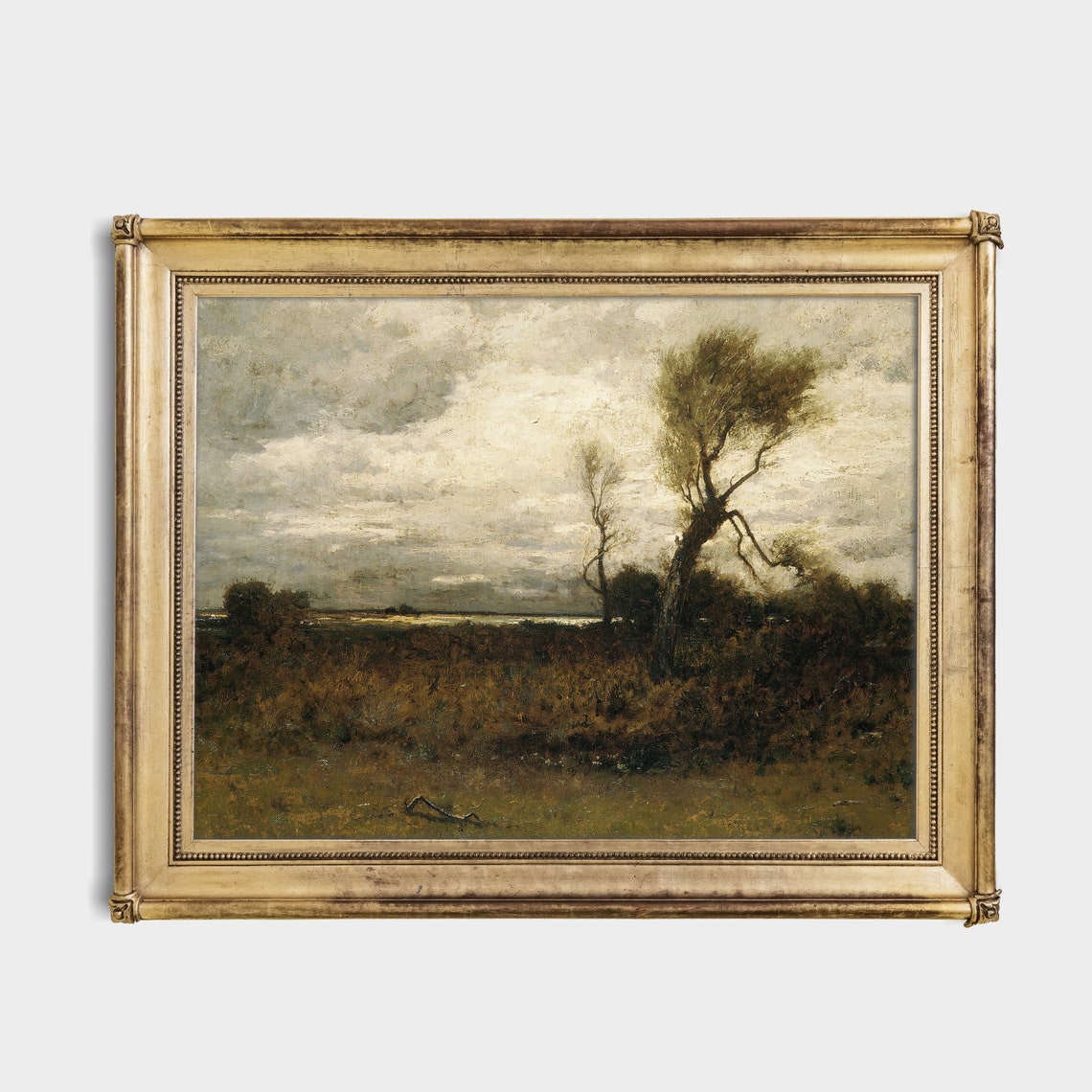 Windswept Moor with a Twisted Tree Under Stormy Skies Poster - Image 2
