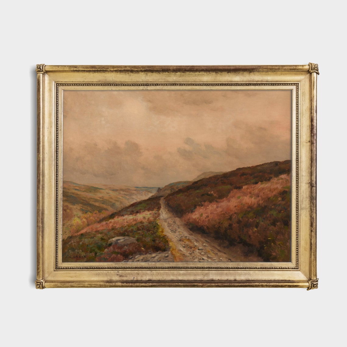 Rocky Path Through Heather Moor Hills Vintage Landscape Poster - Image 2