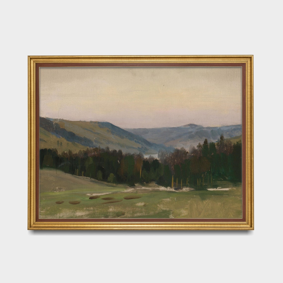 Blue Mountain Ridges Above a Forest Meadow Valley View Poster - Image 3
