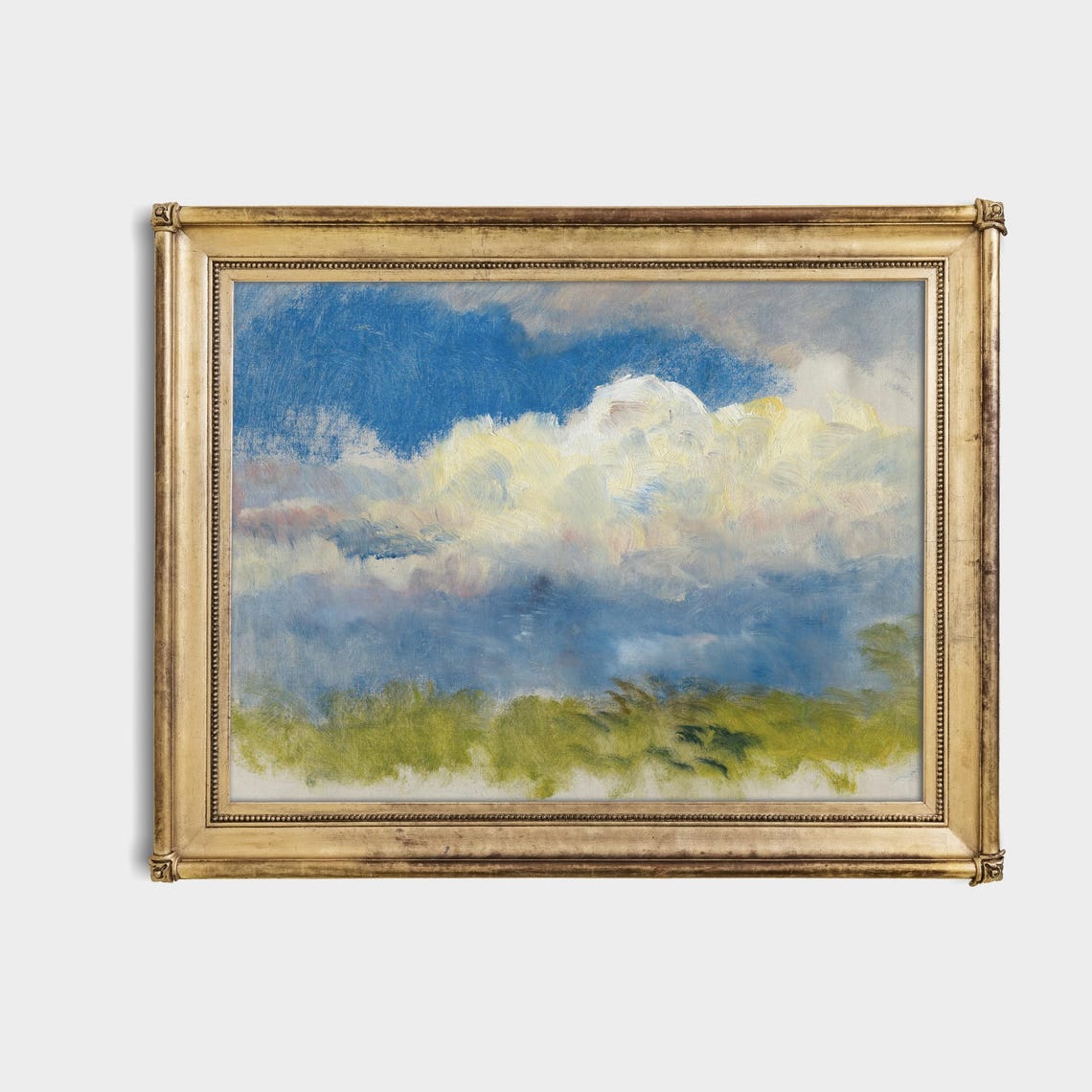 Printed And Shipped Vintage Cloud Painting Antique Cloud Study Sky Fine Print Farmhouse Decor Mailed Print Study Of Spring Sky - Image 4