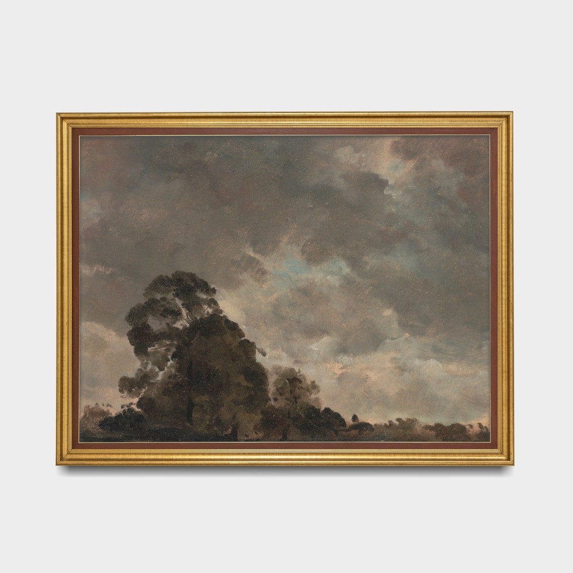 Vintage Cloud Painting Antique Cloud Study Rustic Sky Fine Art Print Landscape Wall Art Farmhouse Decor - Image 4