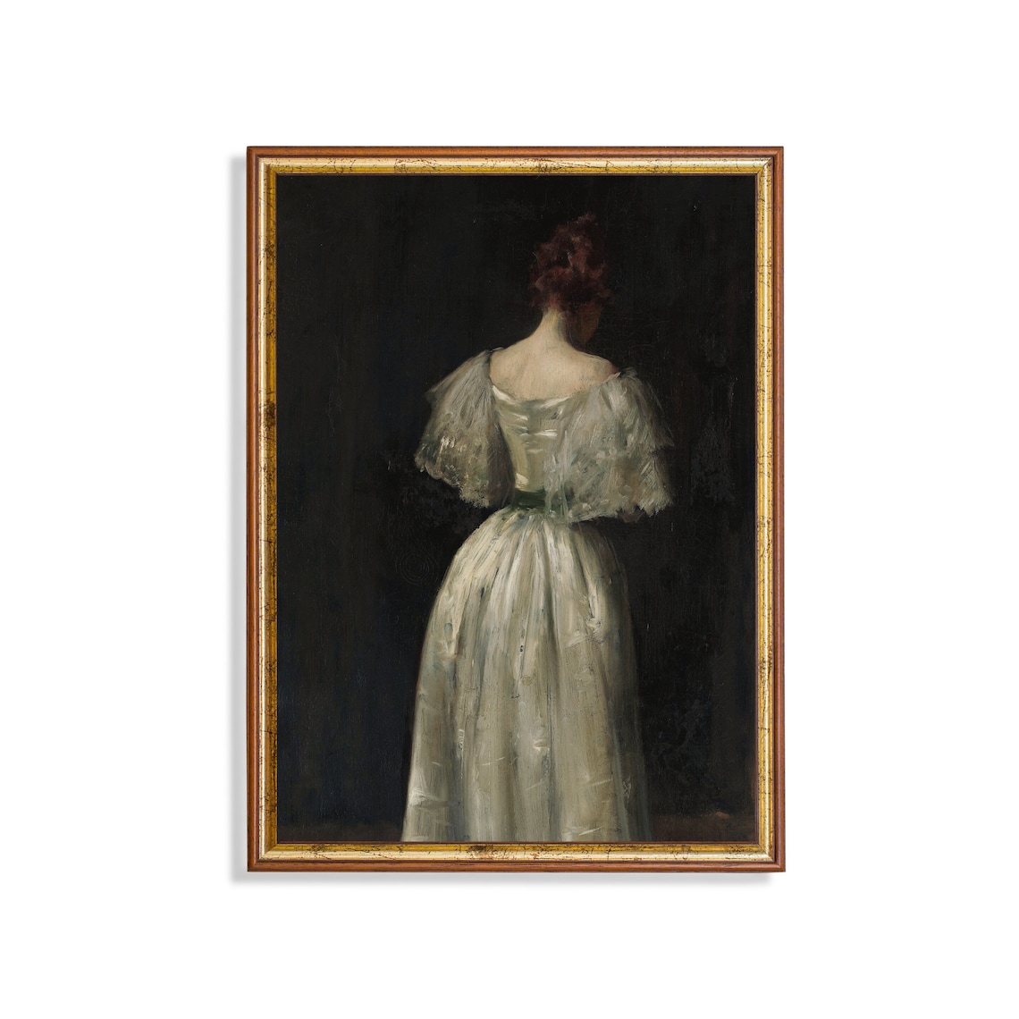 Vintage Painting Woman Portrait Painting Antique Moody Art Dark Academia Wall Art Victorian Print