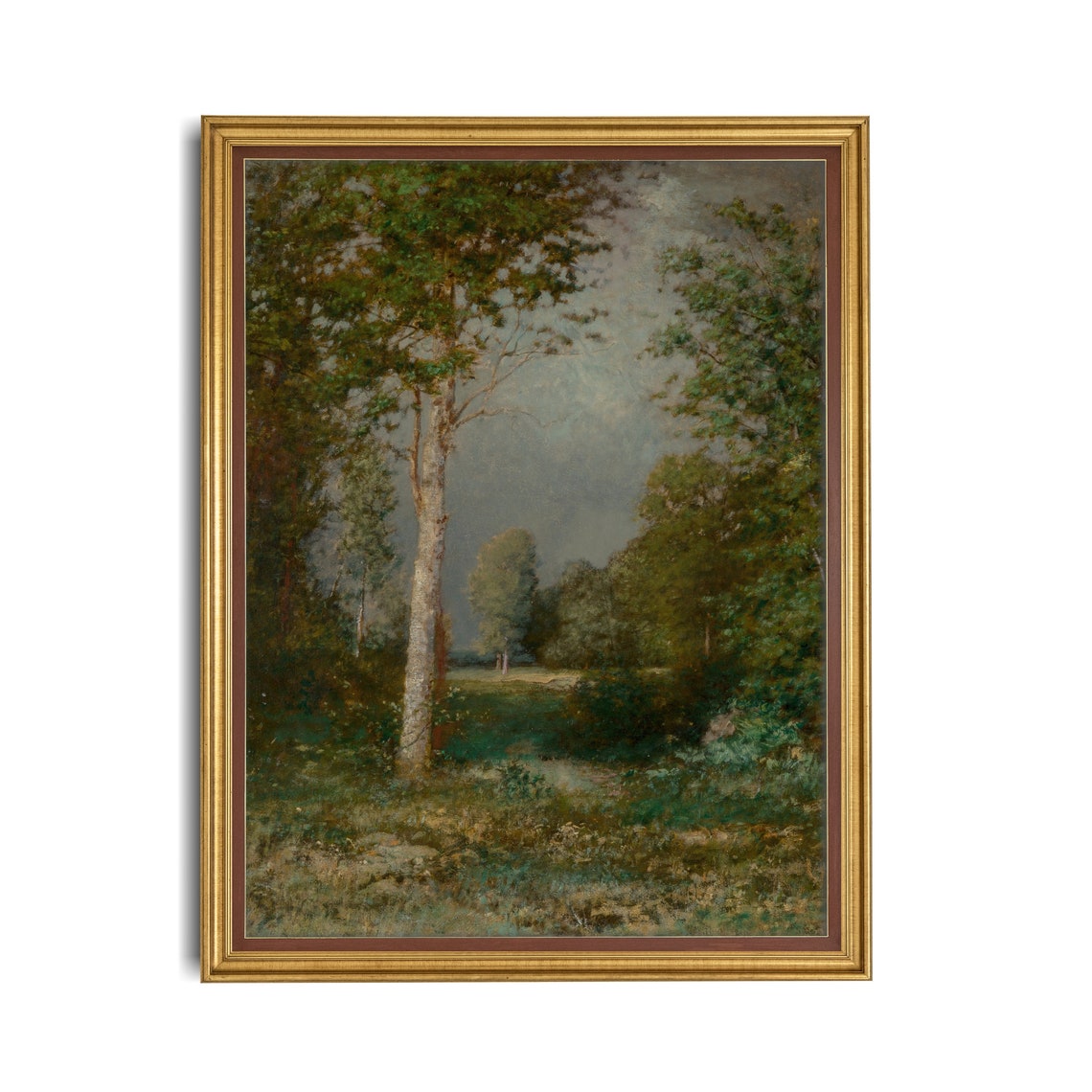 Mailed Print Vintage Landscape Tree Forest Painting Antique Art Print Vertical Wall Art Farmhouse Wall Decor Physical Prints - Image 2