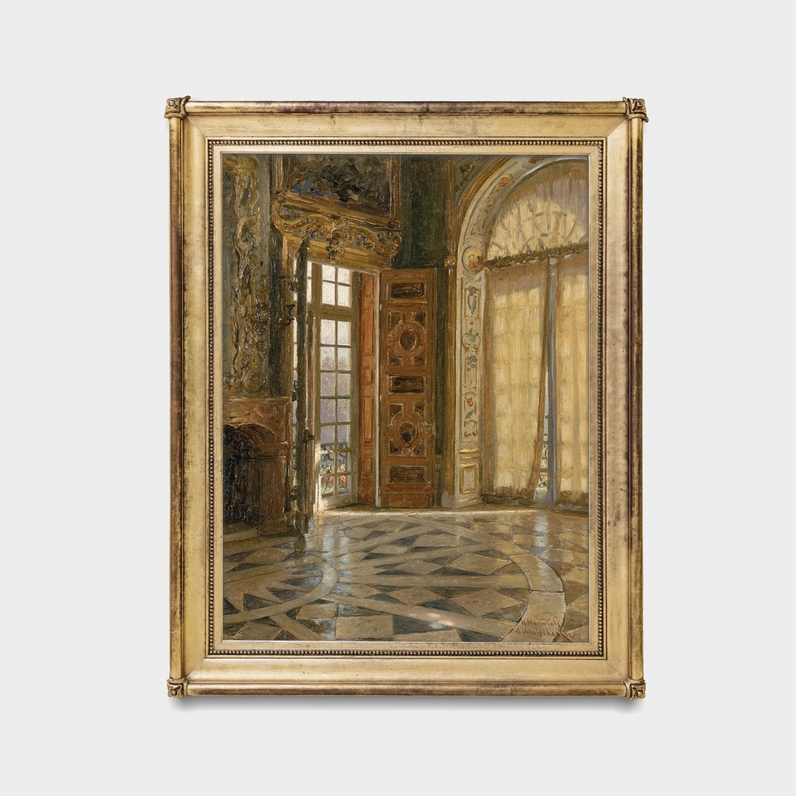 Baroque Palace Hall Interior Vintage European Architecture Art Poster - Image 4