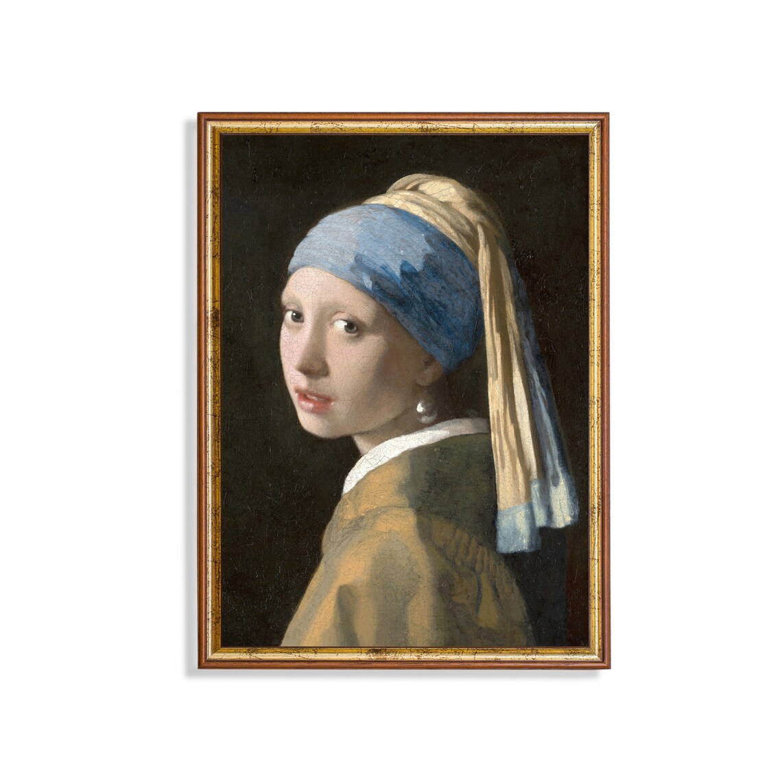 Vintage Young Girl Portrait, Rustic Art Print