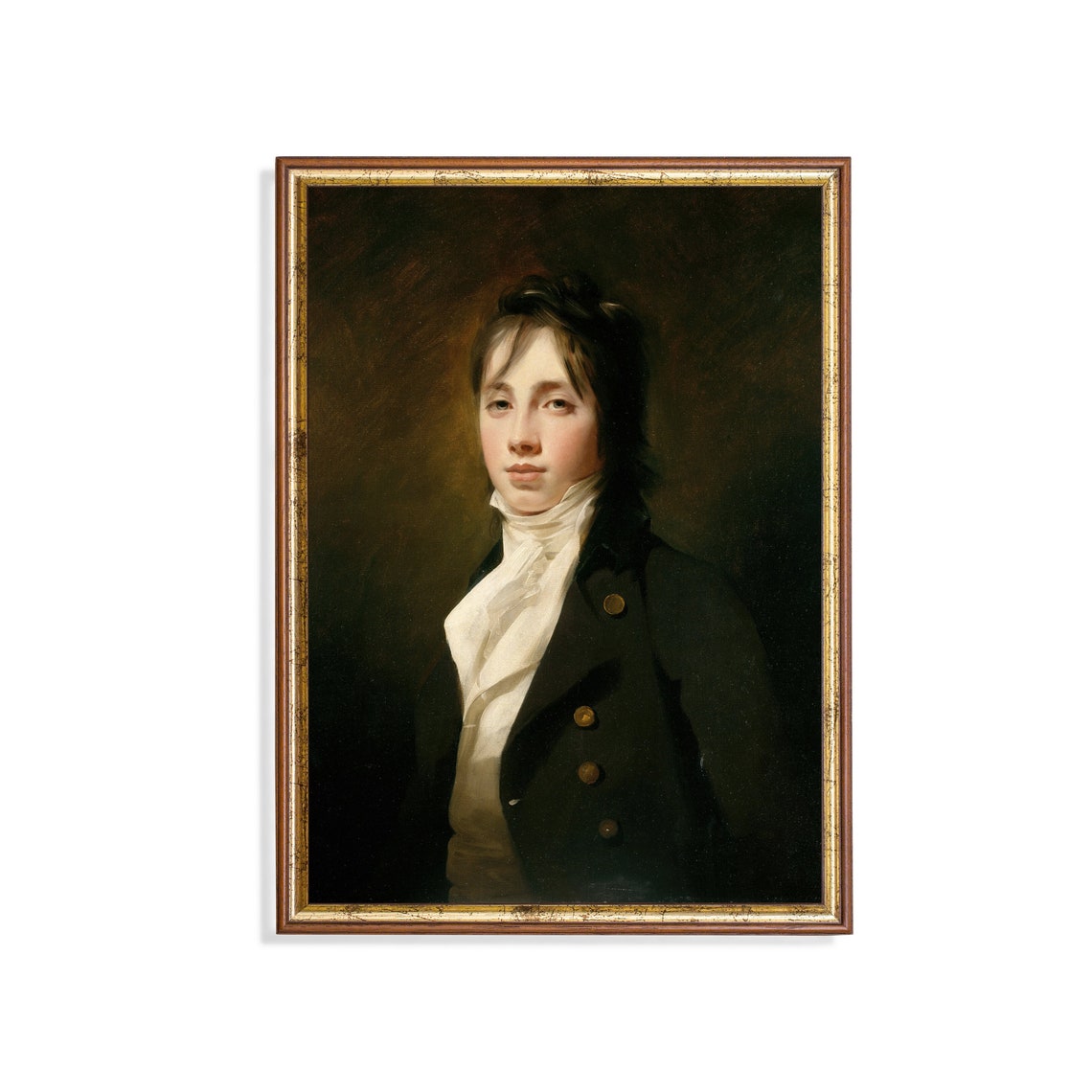 Young Gentleman With White Cravat Dark Romantic Portrait Poster