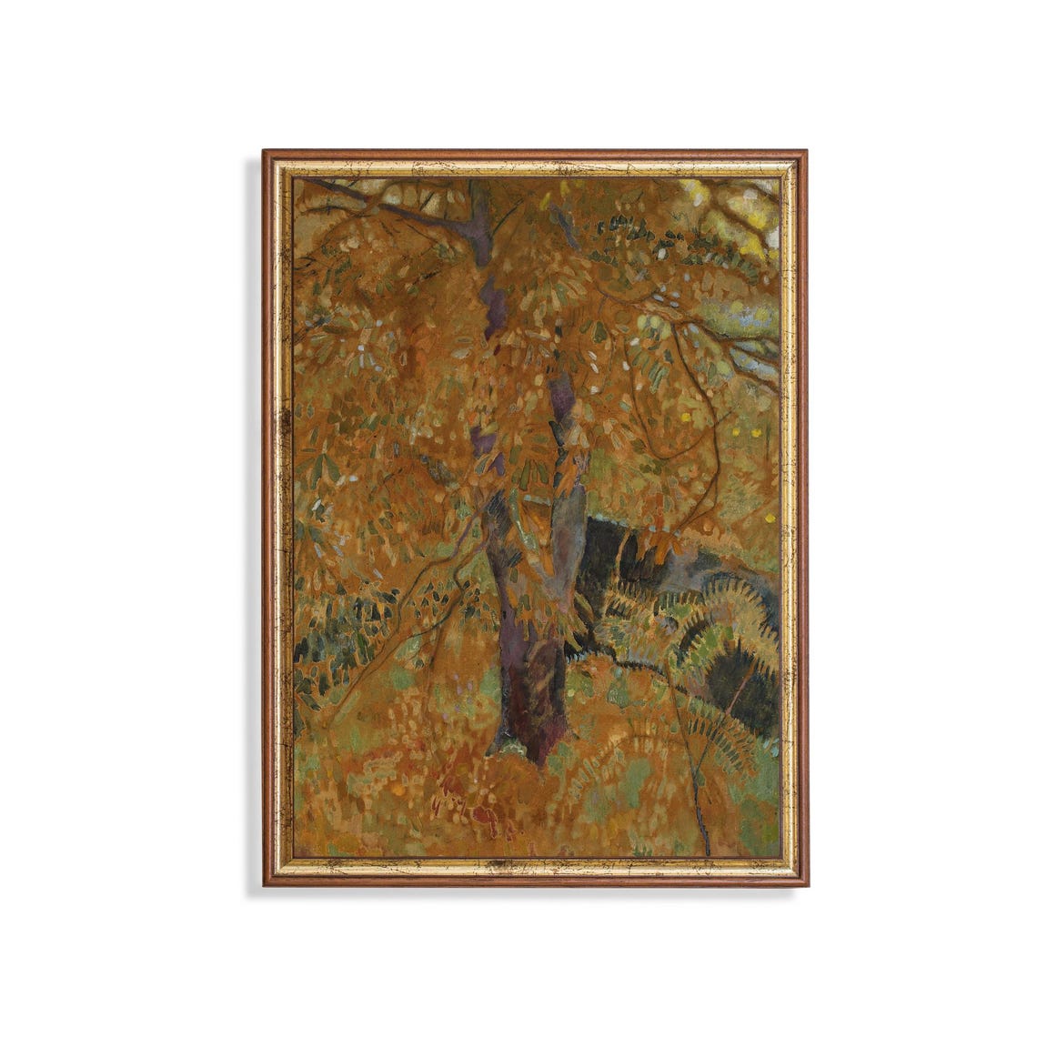 Golden Autumn Tree Canopy In A Woodland Vintage Landscape Poster