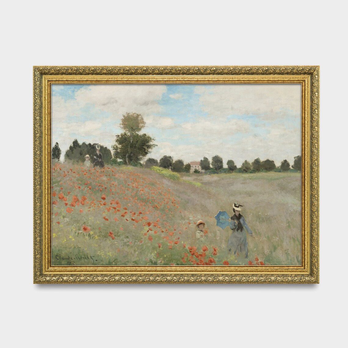 Claude Monet Poppies 1873 Woman With Parasol in Red Poppy Field Poster - Image 2