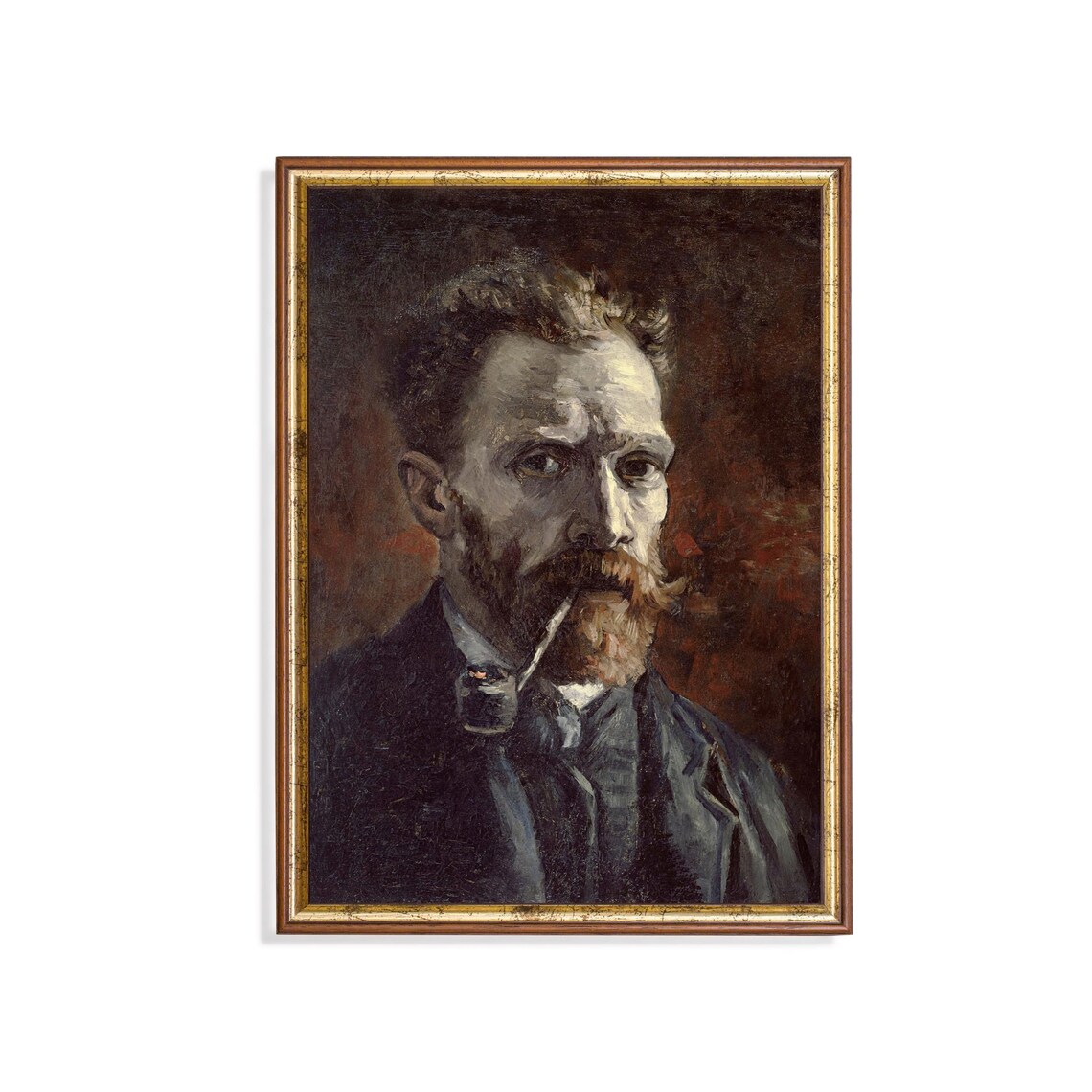 Van Gogh Self Portrait With Pipe 1886 Impressionist Oil Painting Poster - Image 5