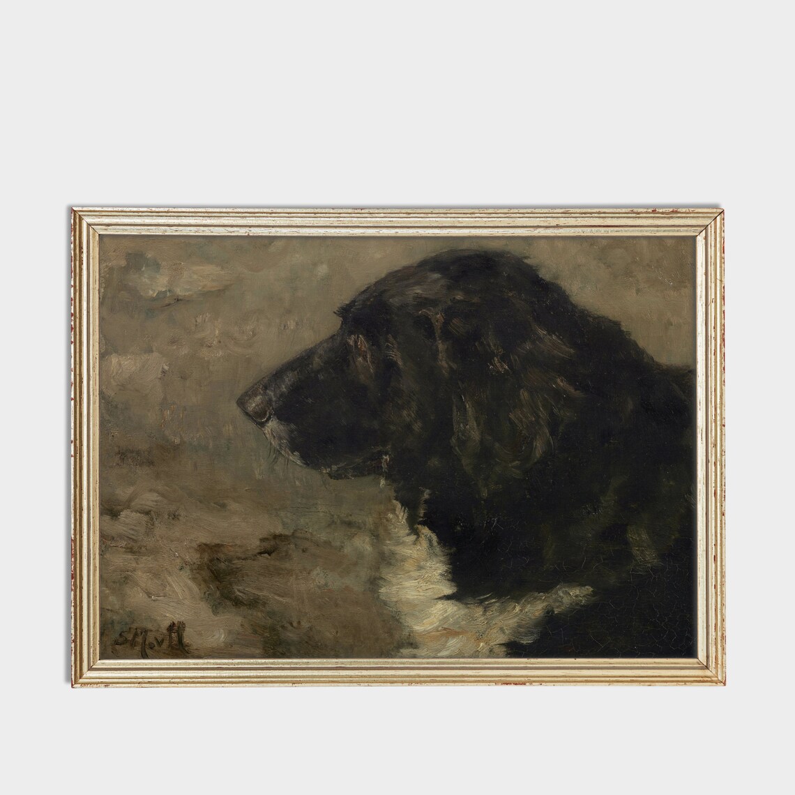 Dark Profile Study of a Black Dog Moody Canine Portrait Poster - Image 3