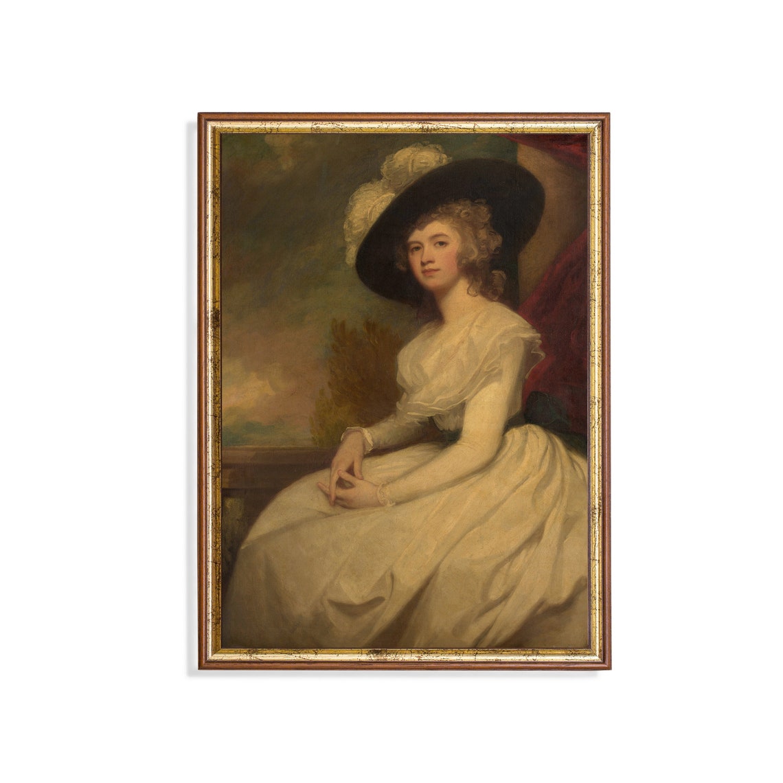 Mailed Print Vintage Portrait Painting Antique Woman Portrait Print And Ship Moody Painting Victorian Print Classic Painting