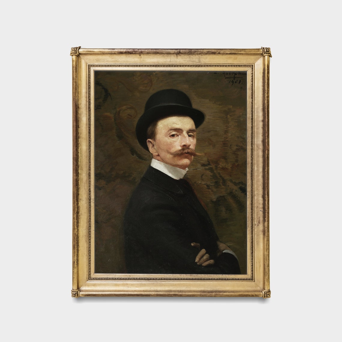 Edwardian Gentleman Portrait With Bowler Hat and Mustache Poster - Image 5