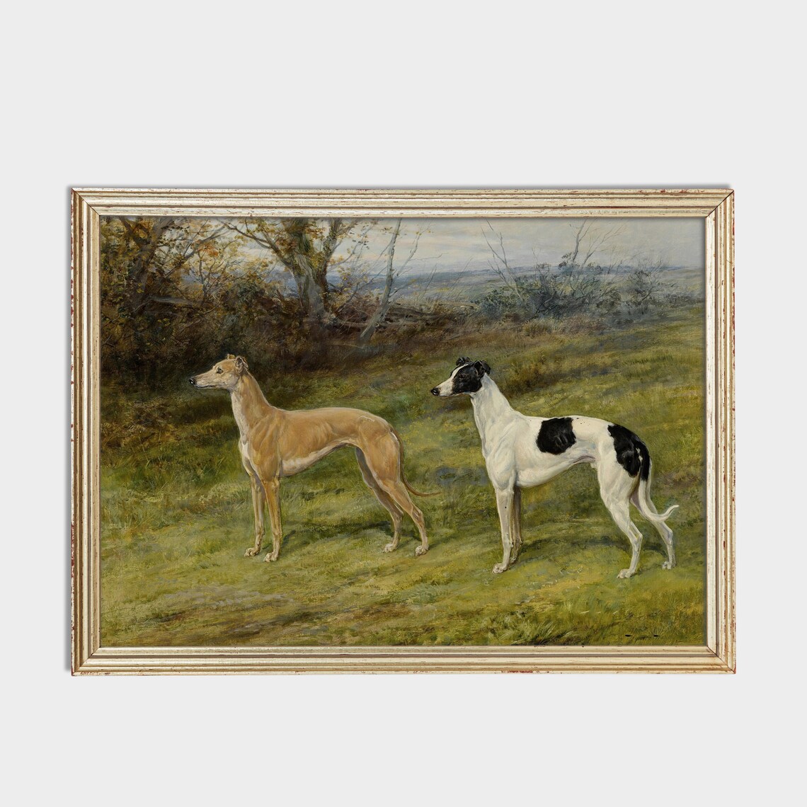 Vintage Dogs Painting, Antique Animal Art Print - Image 2