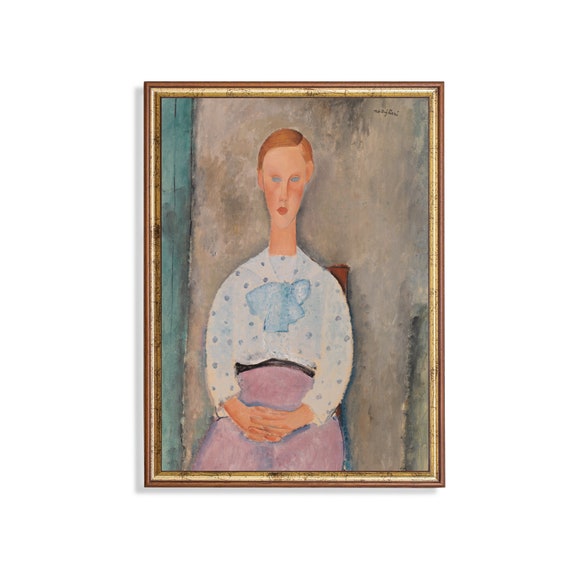 Mailed Print Vintage Portrait Painting Antique Woman Portrait Moody Rustic Print 18th Century Fine Art Printed And Shipped