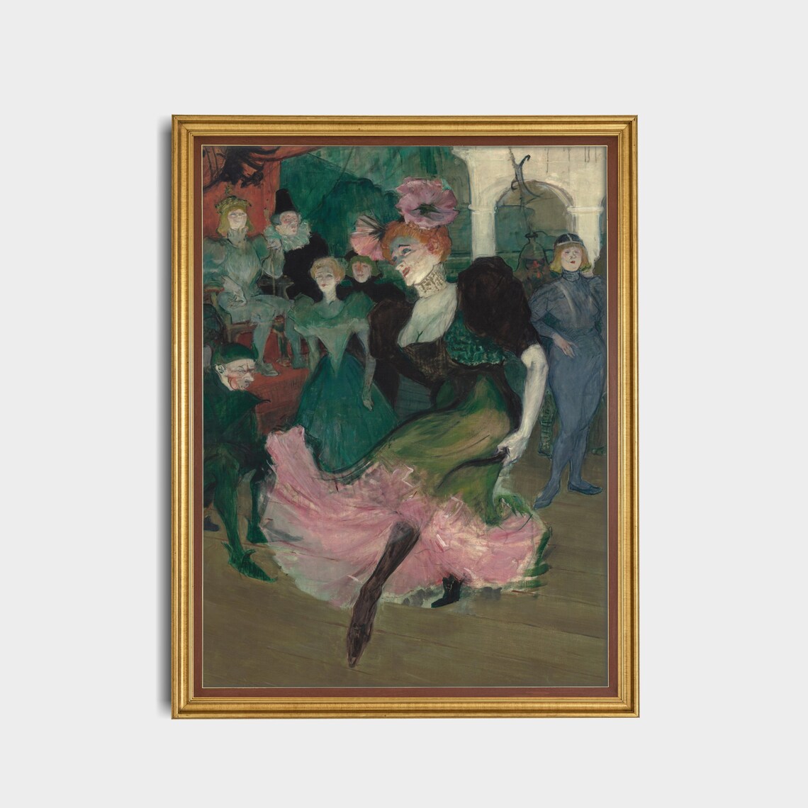 Can Can Dancer in Pink Skirt at the Moulin Rouge Vintage Art Poster - Image 4