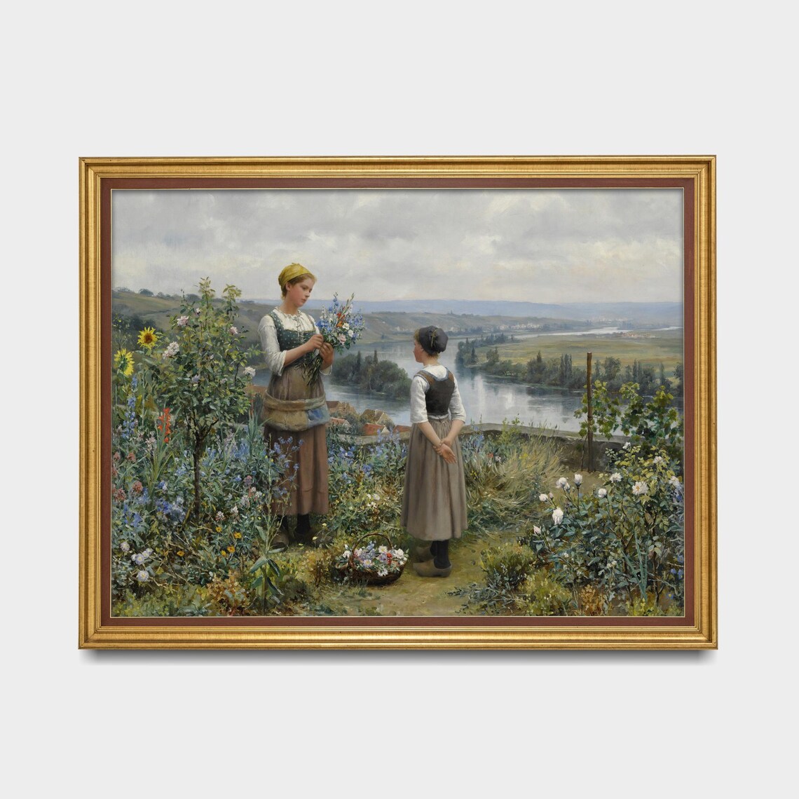 Printed And Shipped Women Picking Flowers Vintage Portrait Painting Moody Rustic Oil Painting Victorian Female Art Physical Prints - Image 5