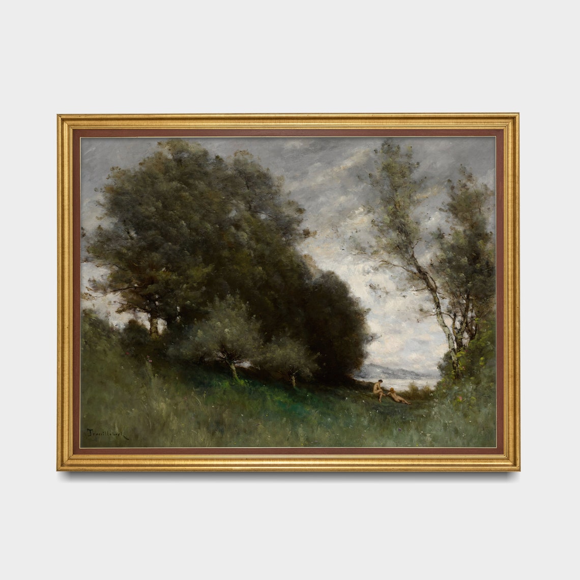 Mailed Print Vintage Landscape Painting Moody Rustic Country Landscape Farmhouse Decor Printed And Shipped Country Scenery - Image 3