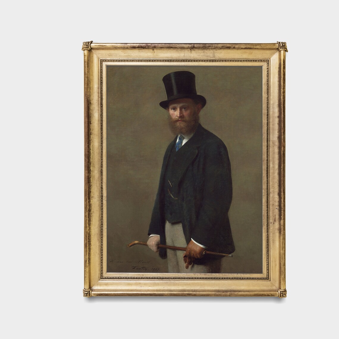 Portrait of a Gentleman in a Top Hat Vintage Victorian Art Poster - Image 3