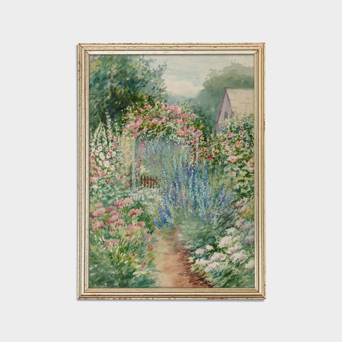 Vintage Summer Landscape, Rustic Flower Garden Art Print - Image 2