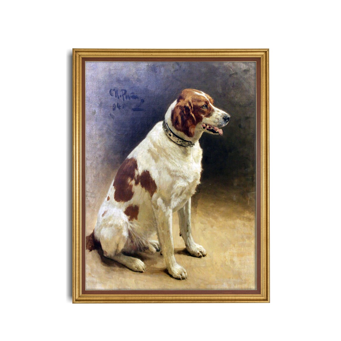 Vintage Dog Painting Antique Dog Portrait Print - Image 3