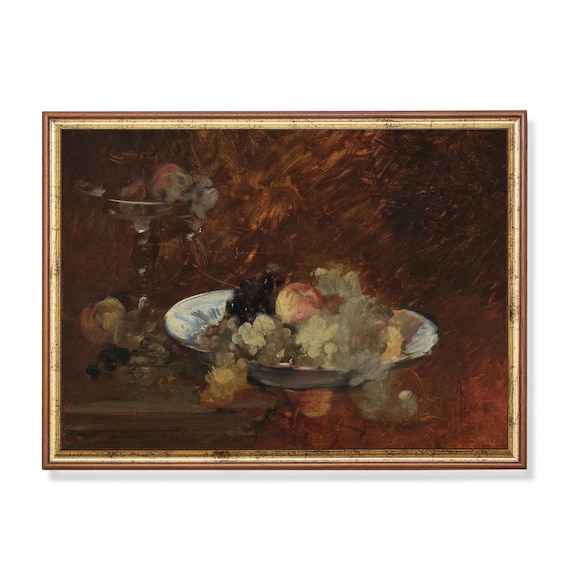 Printed And Shipped Vintage Still Life Painting Still Life With Fruits Kitchen Art Prints Farmhouse Decor Physical Prints