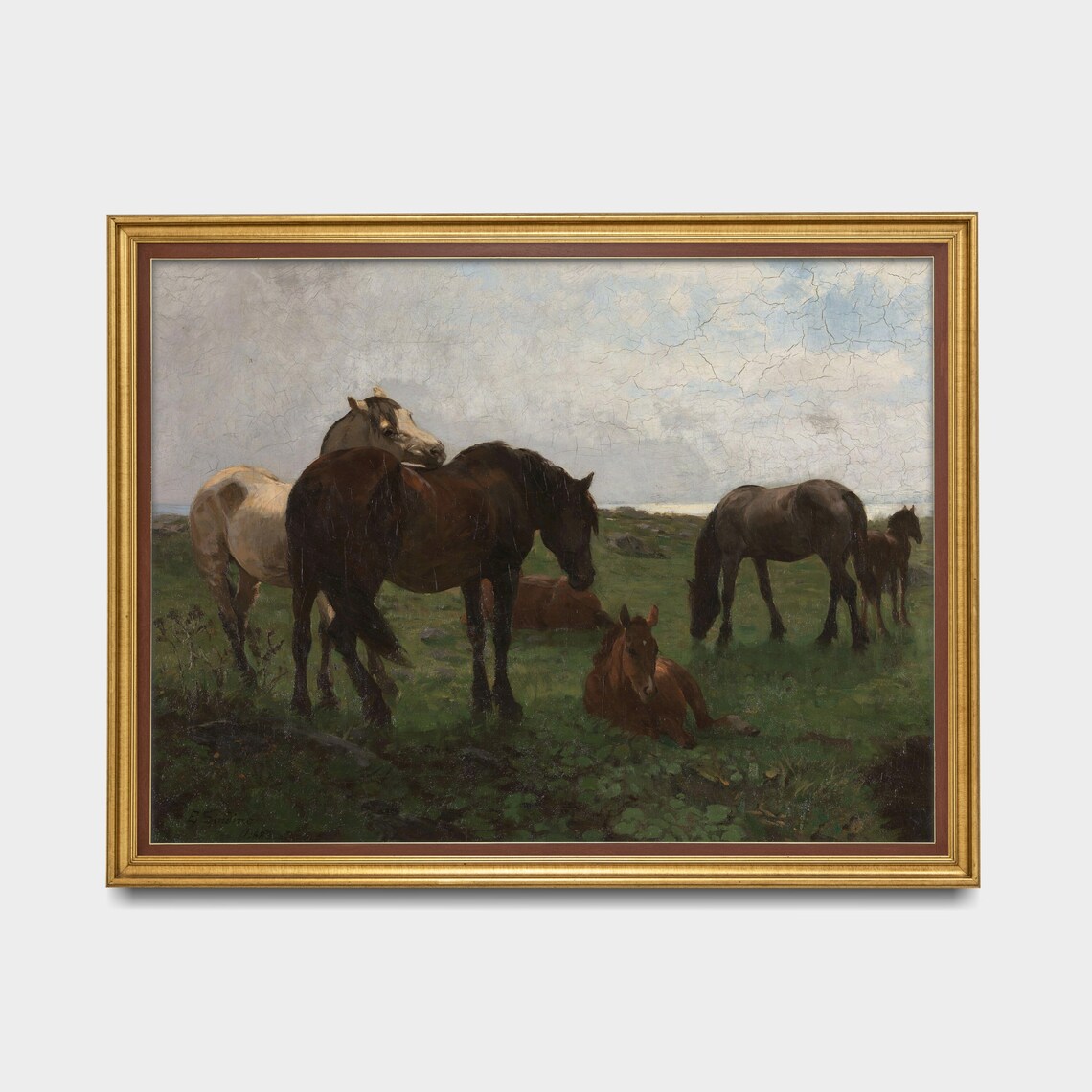 Vintage Horses Painting, Antique Equestrian Art Print - Image 5