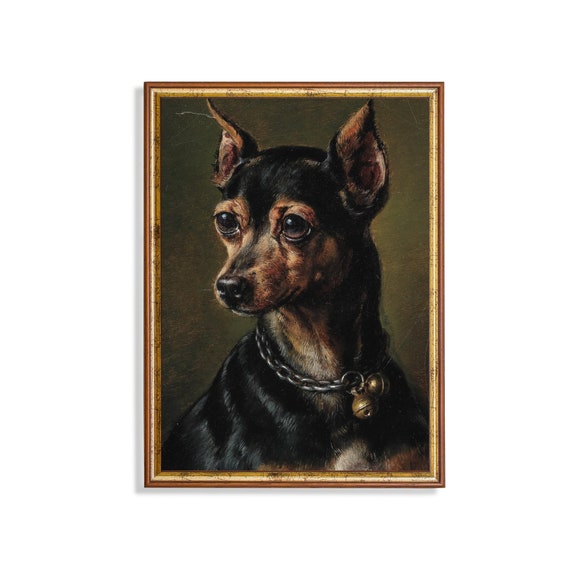 Mailed Print Vintage Dog Portrait Antique Animal Painting Pet Rustic Print Dog Lover Gift Moody Rustic Art Printed And Shipped