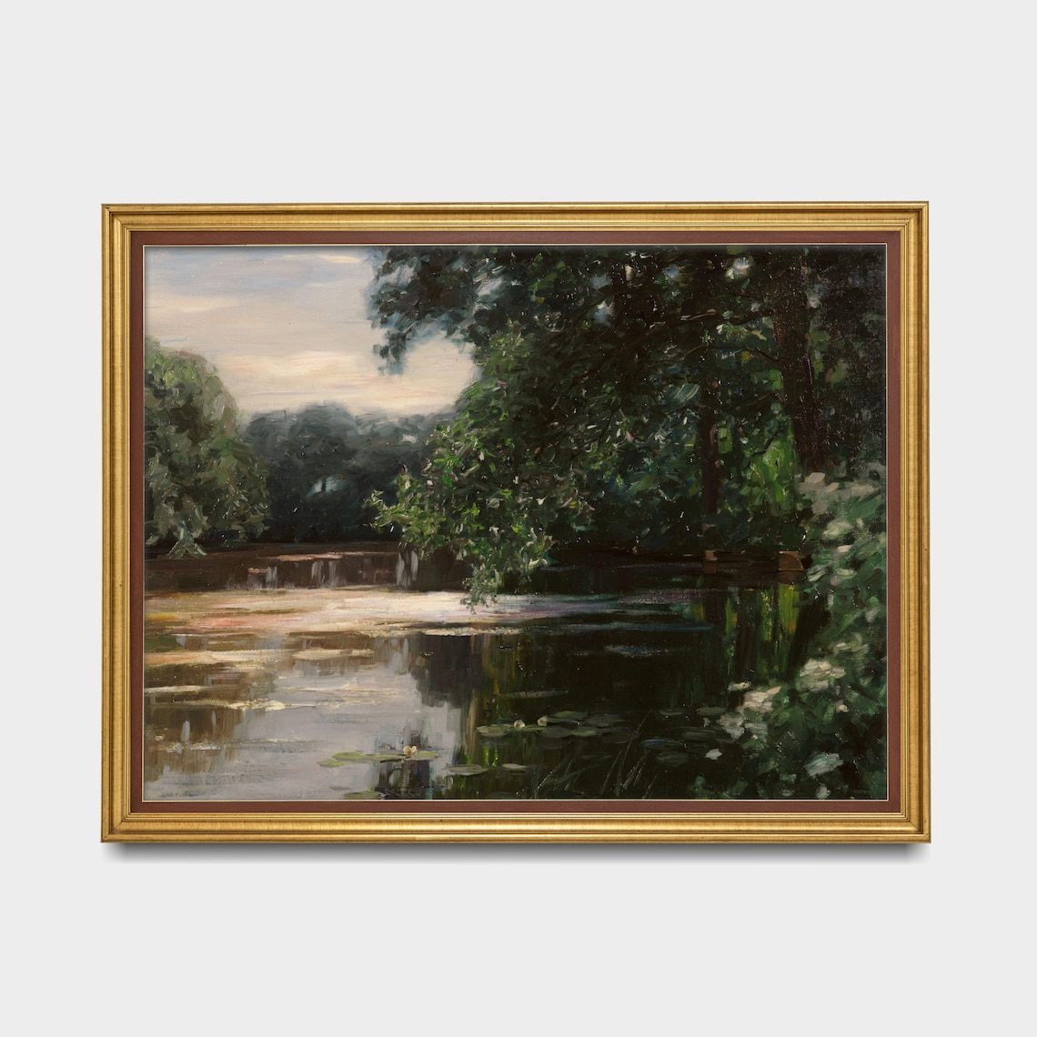 Vintage Country Landscape Oil Painting, Farmhouse Decor - Image 5