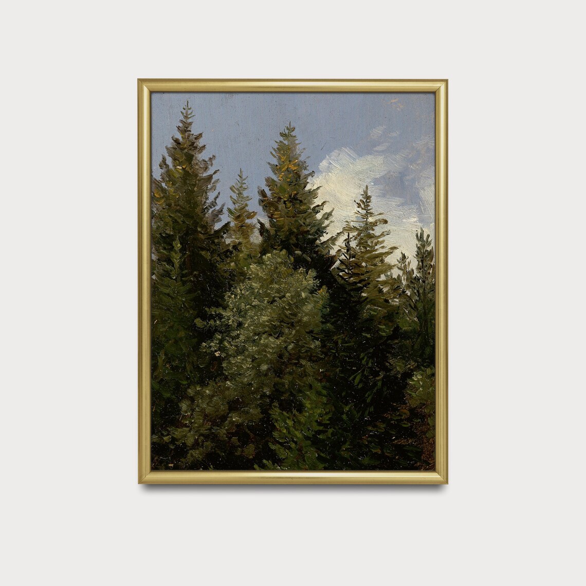 Pine Tree Antique Forest, Rustic Nature Art Print - Image 3