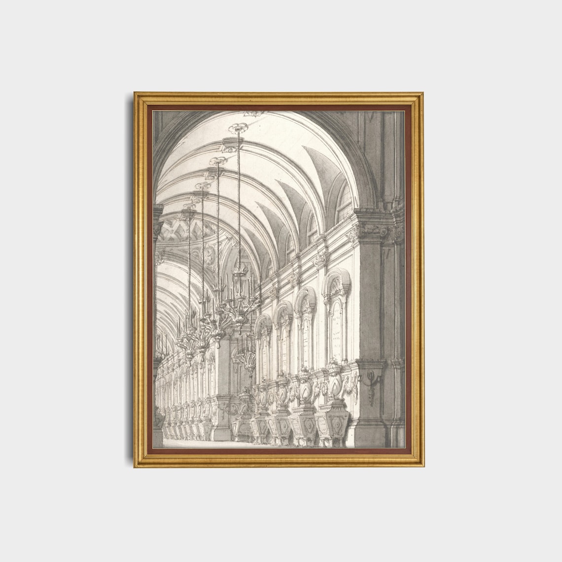 Vintage Architecture Sketch, Antique Neutral Art Print - Image 3