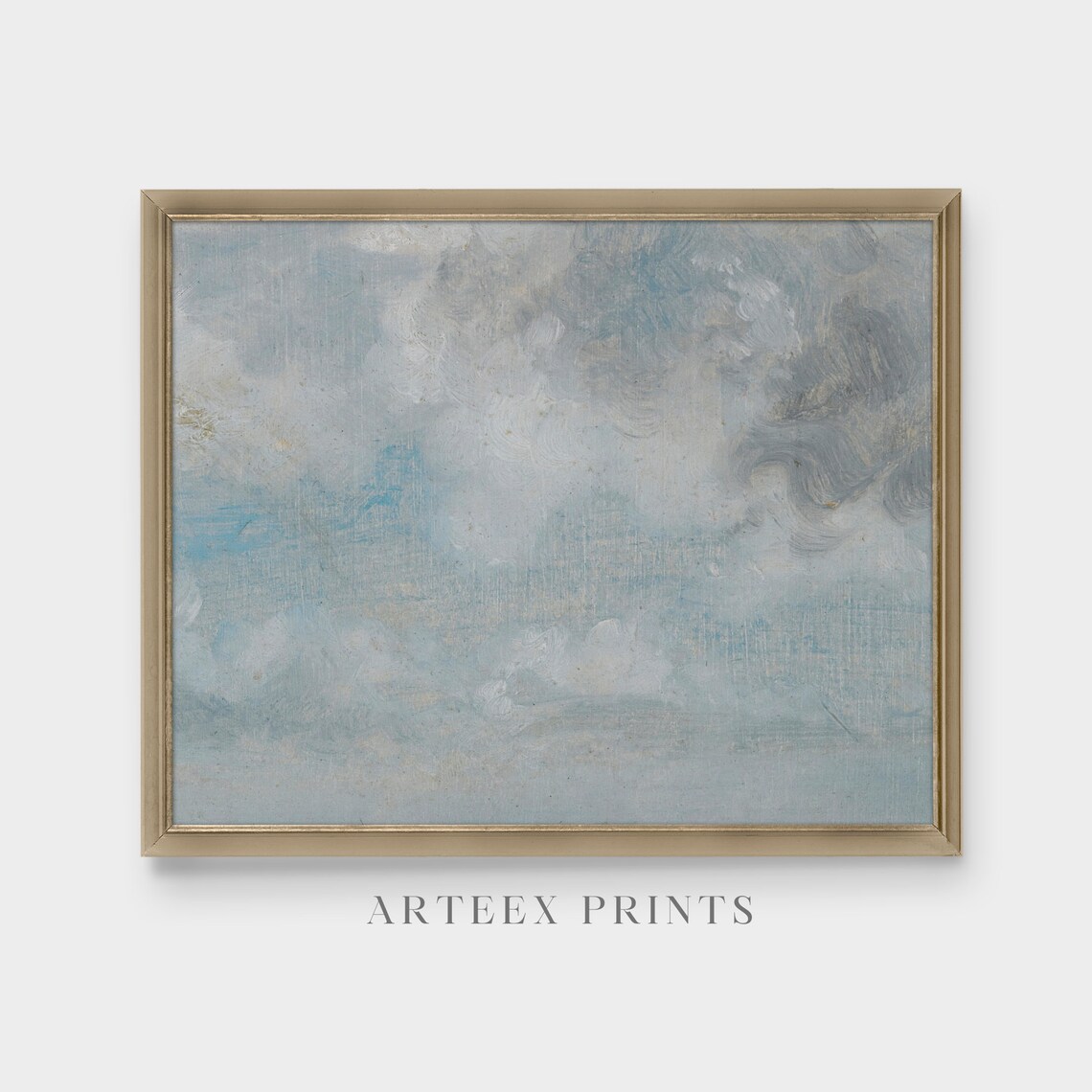 Pale Blue Cloud Study Oil Sketch Sky Vintage Landscape Poster - Image 5
