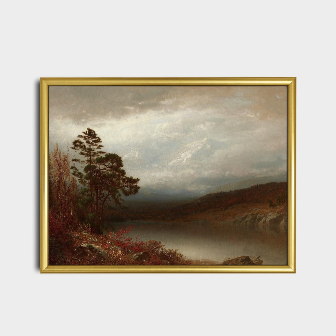 Vintage Autumn Landscape Art Print, Rustic Moody - Image 2