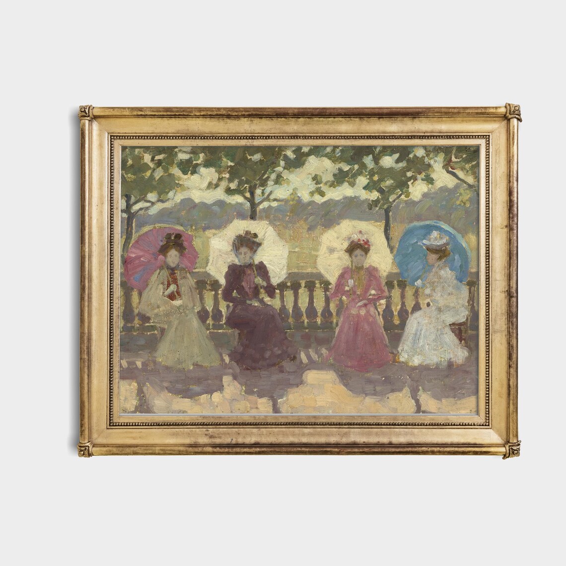 Printed And Shipped Women Sitting In Park Vintage Portrait Painting Moody Rustic Oil Painting Victorian Female Art Physical Prints - Image 4