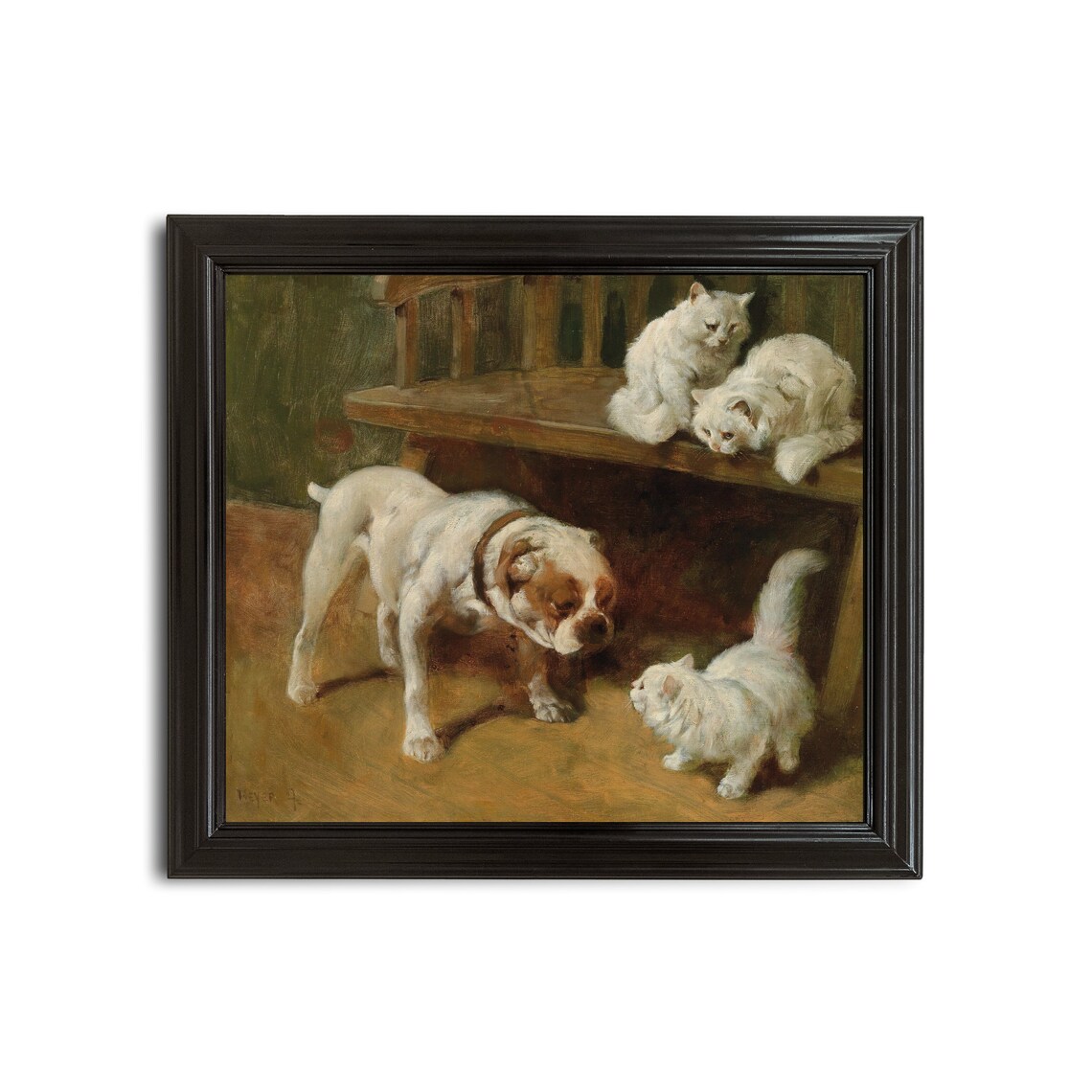 Vintage Dogs And Cats Painting Antique Animal Fine Art Print Instant Wall Art Farmhouse Decor Animal Lover Gift - Image 2