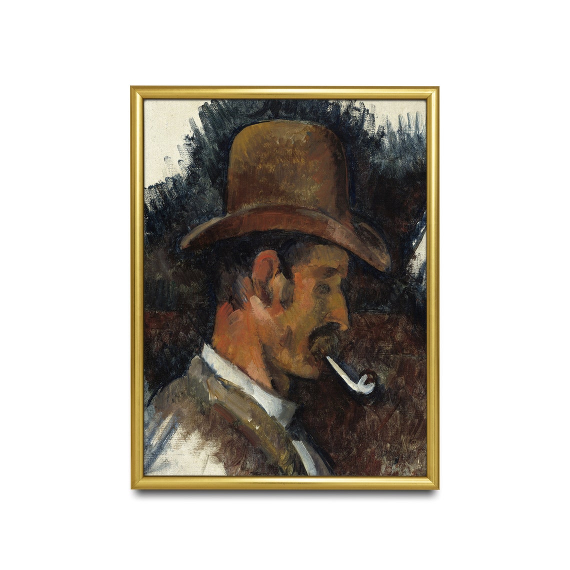 Man with a Pipe in Profile Post-Impressionist Vintage Portrait Poster - Image 4