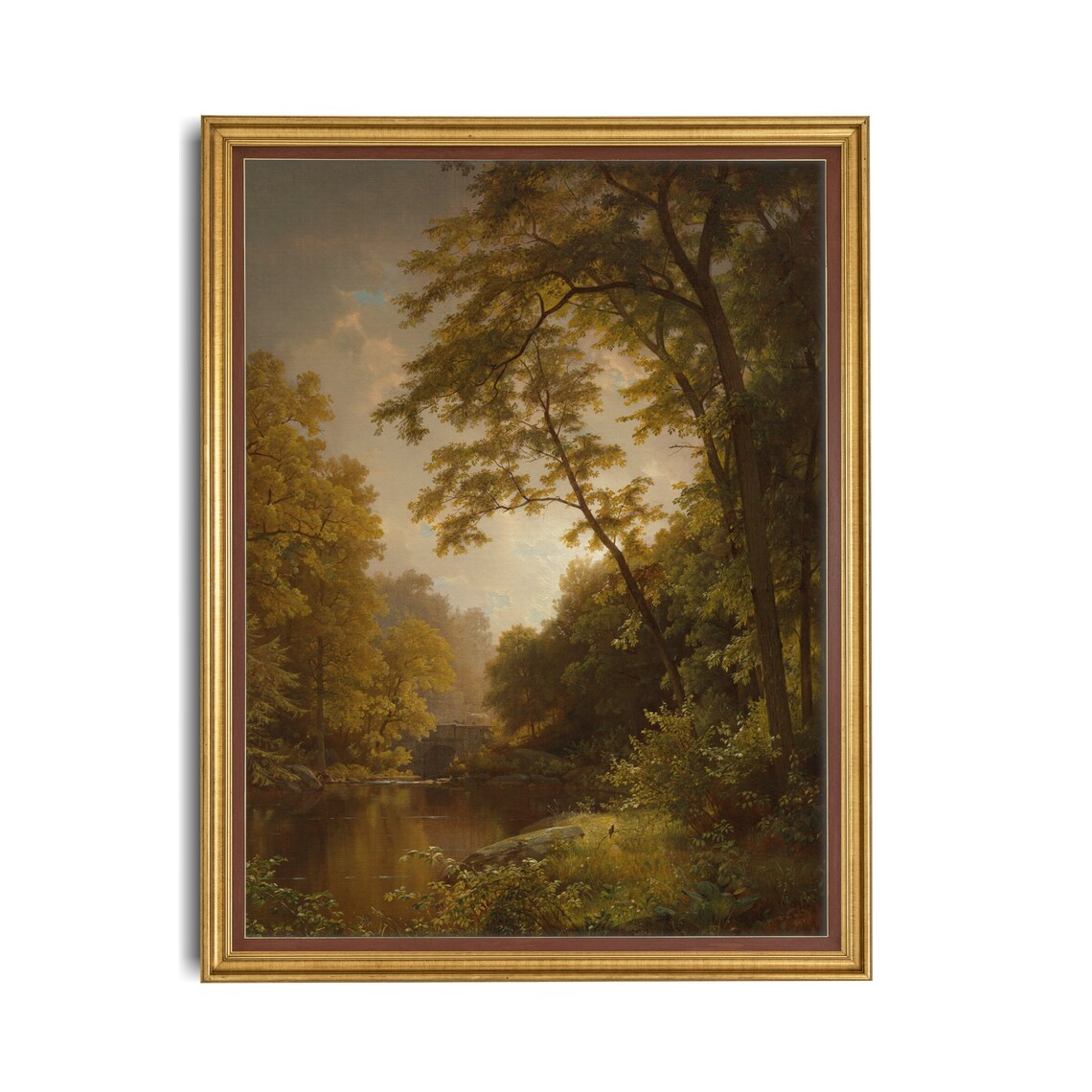 Vintage Country Landscape, Antique Forest Art Print - Image 2