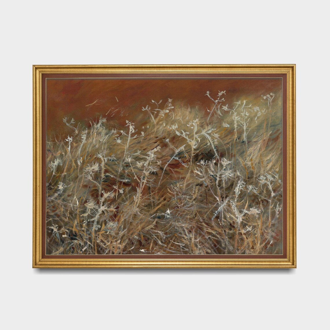 Moody Autumn Thistles in a Wildflower Field Botanical Art Poster - Image 5
