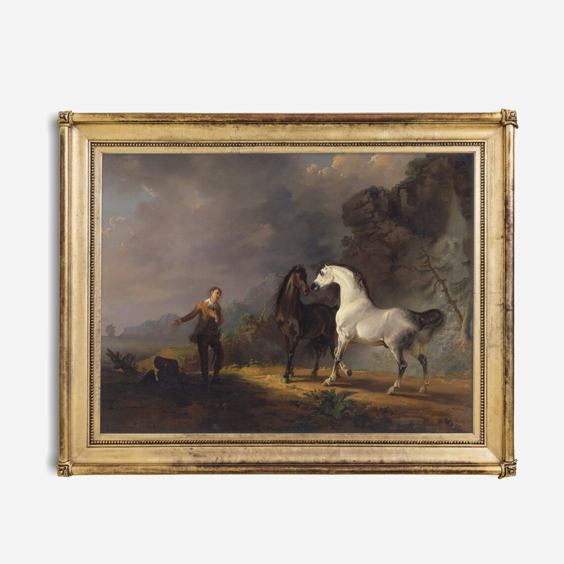 Vintage Horses Painting, Rustic Equestrian Art Print - Image 2