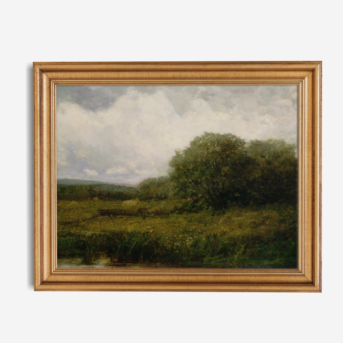 European Landscape Vintage Art Print, Haycart Bridge - Image 3