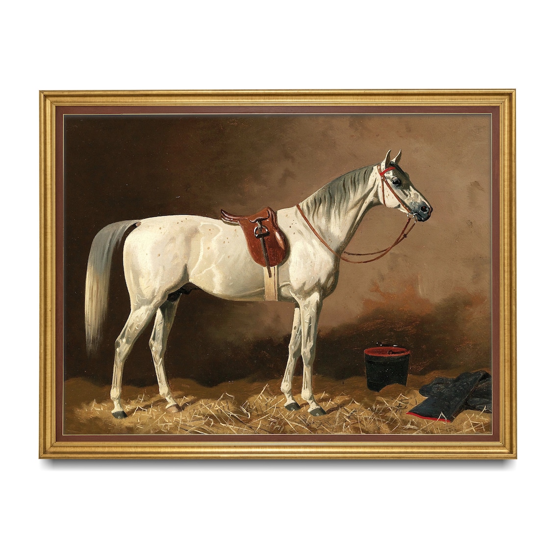 Vintage Horse Art Print, Antique Equestrian Painting - Image 3