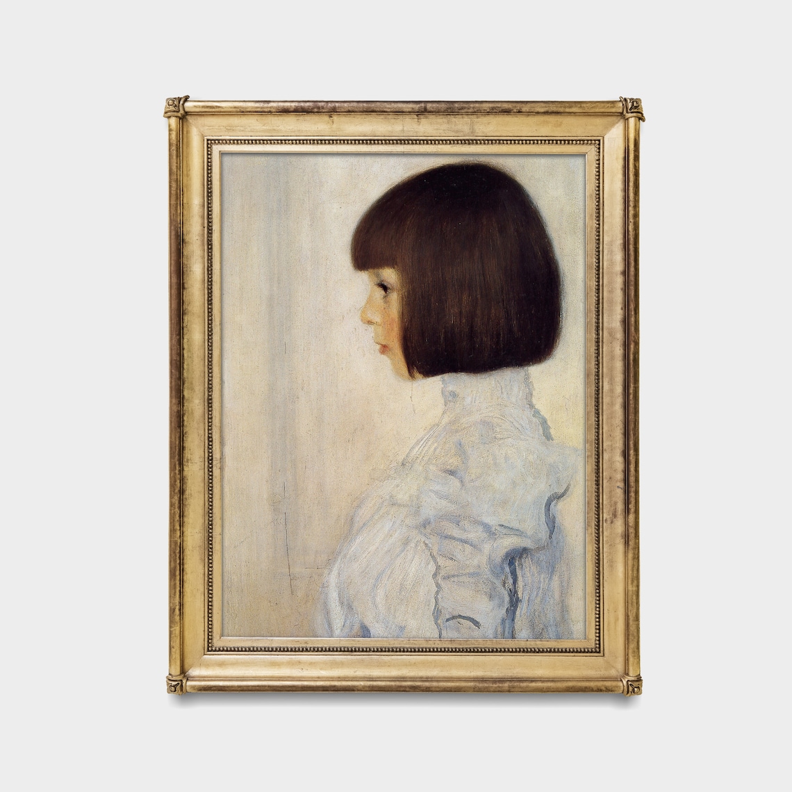 Profile Portrait of a Young Girl with a Dark Bob Vintage Art Poster - Image 4