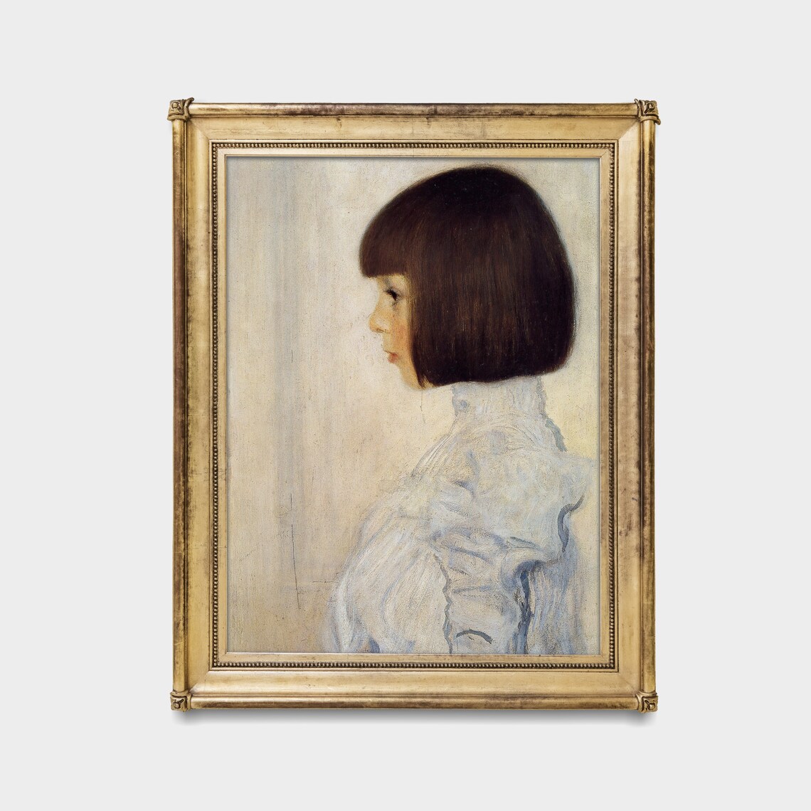 Vintage Young Girl Portrait, Oil-Painting Art Print - Image 2
