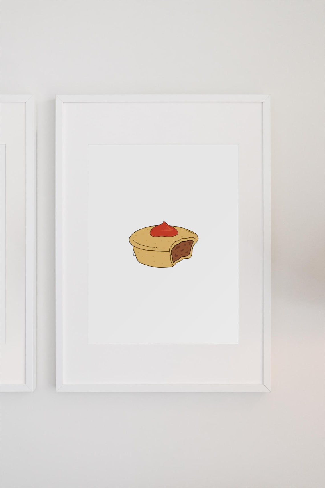 Meat Pie Illustration, Aussie Australian Home Decor