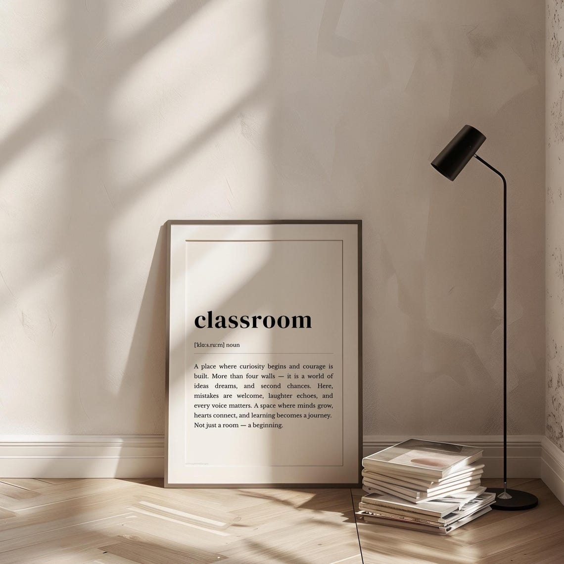 Classroom Definition Minimalist Back To School Teacher Quote Poster