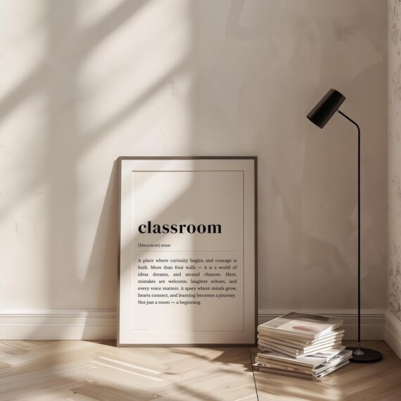 Classroom Definition Minimalist Back To School Teacher Quote Poster