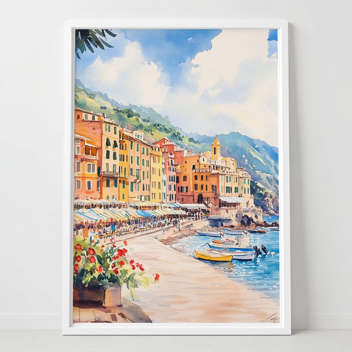 Camogli Italy Colorful Seaside Town Harbor Italian Riviera Poster
