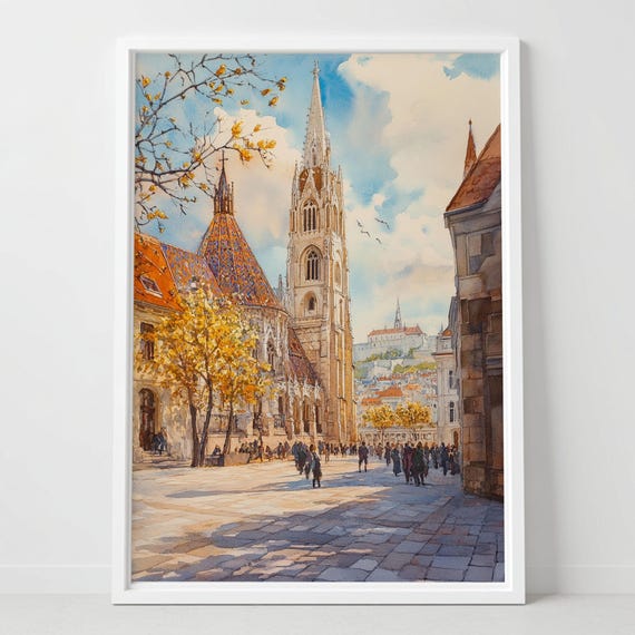 Matthias Church Budapest Print Gothic Architecture Hungary Wall Art